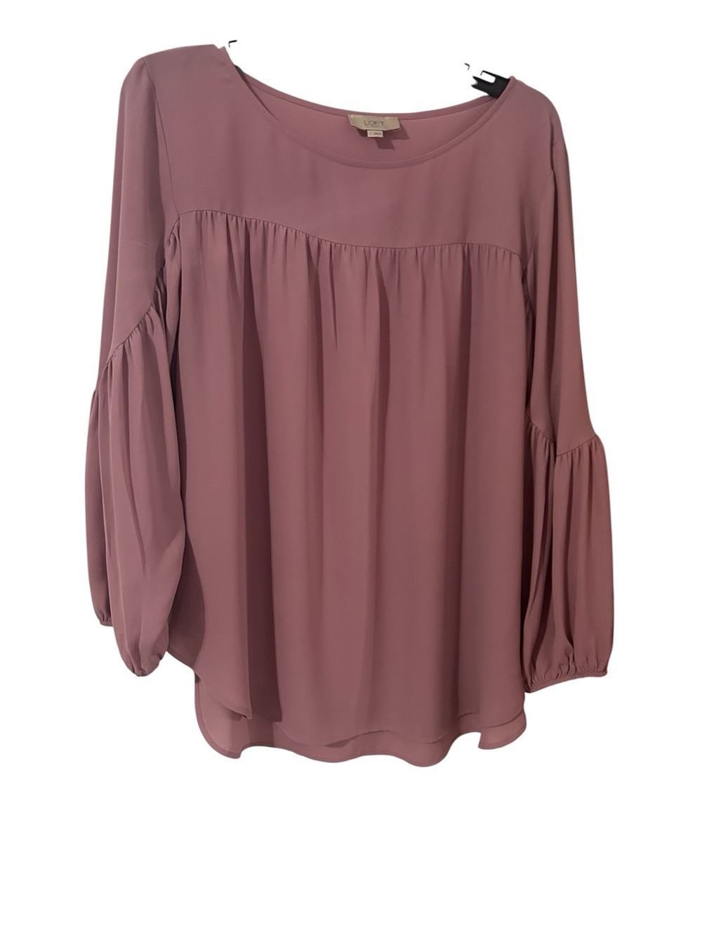 LOFT Mauve-Pink Peasant Blouse Size L